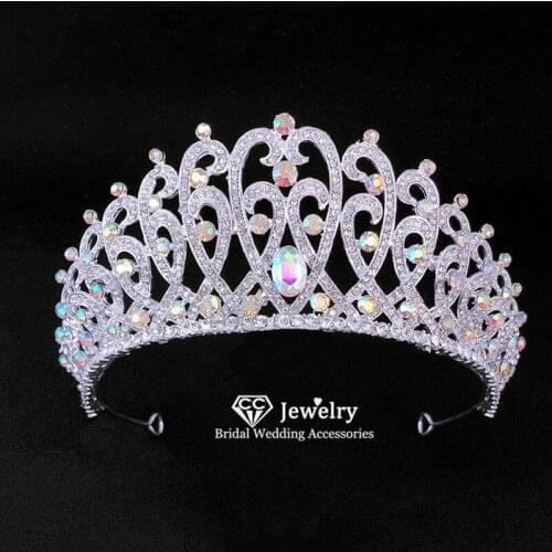 CC Tiaras and Crowns Hairband Jewelry Engagement Wedding Hair Accessories for Women Bridal Crown Shine Rhinestone Tiara HG0286
