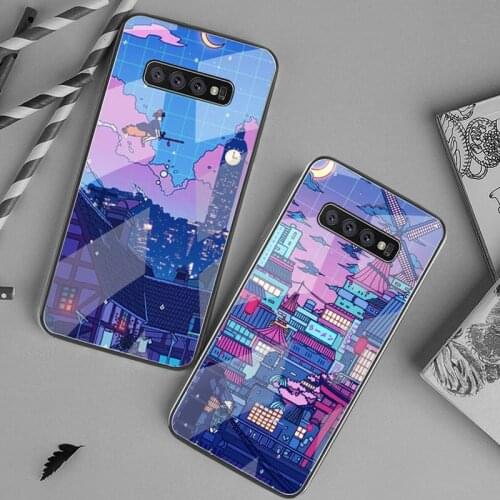Cyberpunke Konoha Silicone Black Phone Case Tempered Glass For Samsung S20 Plus S7 S8 S9 S10 Plus Note 8 9 10 Plus
