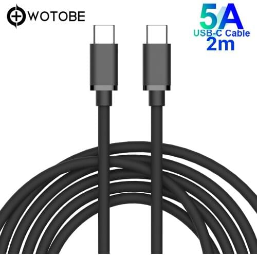Type-C USB-C Cable 2m 5A PD/QC3.0 fast charging for MacBook xiaomi and Applicable PD 18W 29W 30W 45W 60W 61W 87W power adapter