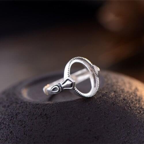 Ring Blank (10x14mm Oval Blank) Adjustable Thai Sterling Silver Ring Base Oval Cabochon Ring Setting R644B