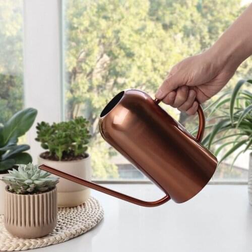 1.5L Stainless Steel Office Watering Pot Metal Gardening Succulents Watering Can Creative Retro Long Spout Flower Plants Kettle