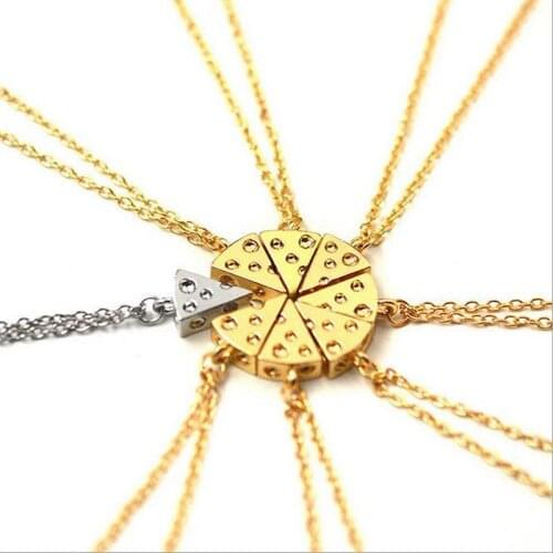 Fashion Cheese Pizza Slice Necklace Pendant For Women Jewelry Friendship Family Necklace