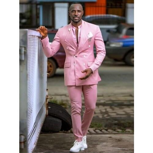 Fashion Style Pink Mens Evening Dress Toast Business Suits Customzie Size Groom Tuxedos Clothing (Jacket+Pants+Bow Tie) OK:994