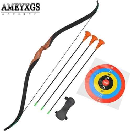 Children Shooting Bow Set Safety Sucker Arrow And Protective Gear For Youth Outdoor Sport Shooting Practice Wooden Bow Kit