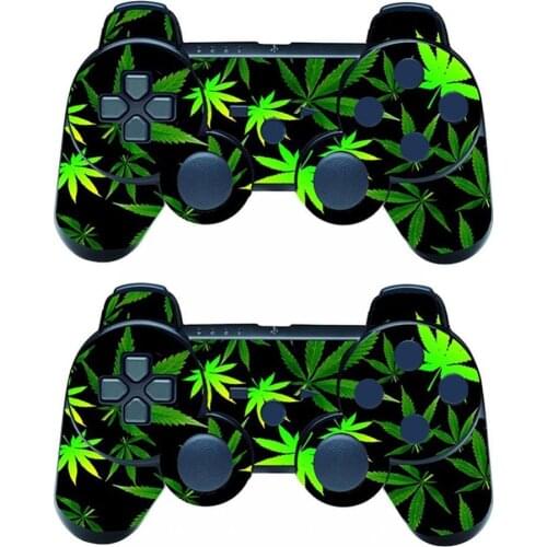 Green Leaf Cool Skin Sticker for PS 3 Controller Playstations Remote Controller Games Accessories