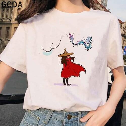 New Ladies T-shirt Anime Kawaii Raya and The Last Dragon Tshirt Loose Girls Summer Women Harajuku T shirt