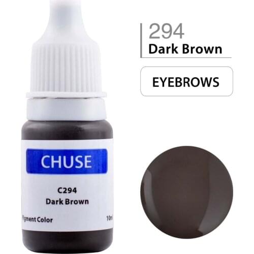 CHUSE Permanent Makeup Ink Eyeliner Tattoo Ink Set Eyebrow Microblading Pigment Professional 10ML Dark Brown C294