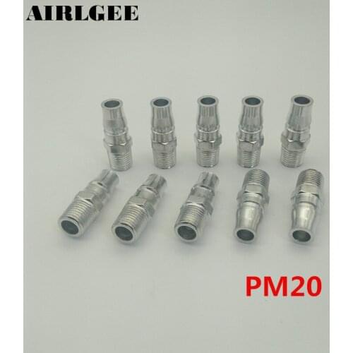 PM20 1/4PT x 13mm Alloy Air Pneumatic Quick Coupler Connector 10Pcs