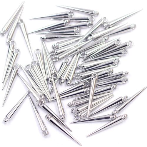 50Pcs Pendants Black Cone Acrylic Spike Tear Rivet Punk Studs and Spikes Earring Jewelry DIY Making Findings Charms 4x34mm