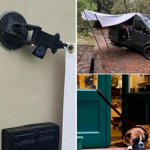 Potable 360 Degree Rotating Suction Cup Hook Reusable Carabiner for Camping