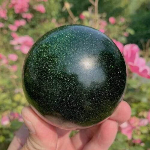 1pc Natural Crystals Quartz Green Sand Sphere Energy Ball Reiki Stones Room Home Office Aquarium Decoration Accessories Gemstone