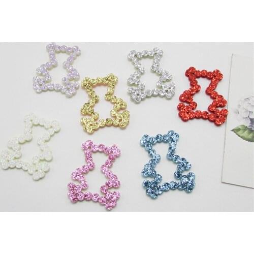 3*4cm kawaii shiny Bear Pads Patches Appliques for Craft Clothes Sewing Supplies DIY Hair Clip Accessories and cake cards