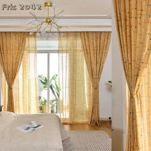 Modern Simple Curtain Polyester Cotton Checkerboard Printed Shading Curtains for Living Dining Room Bedroom