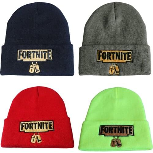 Fortnite Knitted Hat Men Women Woolen Fashion Cap Embroidered Warm Caps Student Hedging Hats Childrens Christmas Gift