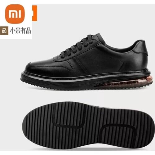 Youpin Air cushion increased cushioning leather toe top layer cowhide antibacterial high elastic shock absorption casual shoes