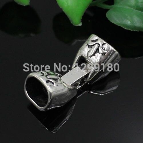 20sets/lot Antique Silver Fold Over Lobster Clasp Necklace Hook Fings bails for Bracelet Clasp 33x13x10mm Hole:7x10mm (K02140)