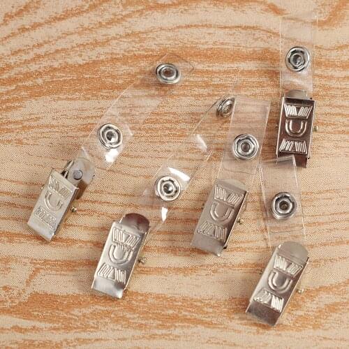 5pcs Id Badge Lanyard Key Card Holder Metal Badge Name Tag Lanyard Clip Women Men Retractable Badge Holder