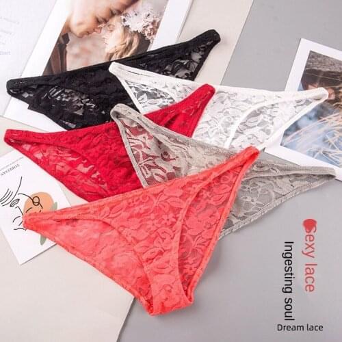 Womens Underwear Sexy Lace Panties Fashion Transparent Comfortable Briefs Low Waist Seamless Underpants Female Sexy Lingerie