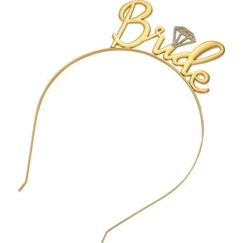 Gold Bride Diamond Headband Hen Party Bride To Be Bridal Shower Wedding Party Decoration Supplies