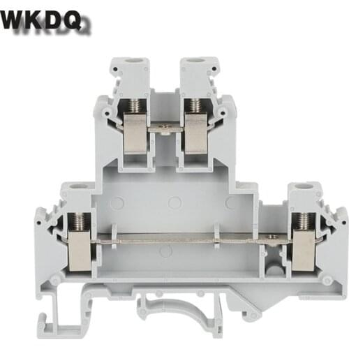 10pcs UKKB-5 Double-Level Din Rail Screw Connection Terminal Block With 2 Level 4 Conductors Connector Screw Terminal Blocks