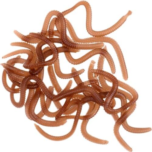 20pcs Lures Worm Shape Fresh Smell Silicone Soft Durable Attraction Big Fish Fishing