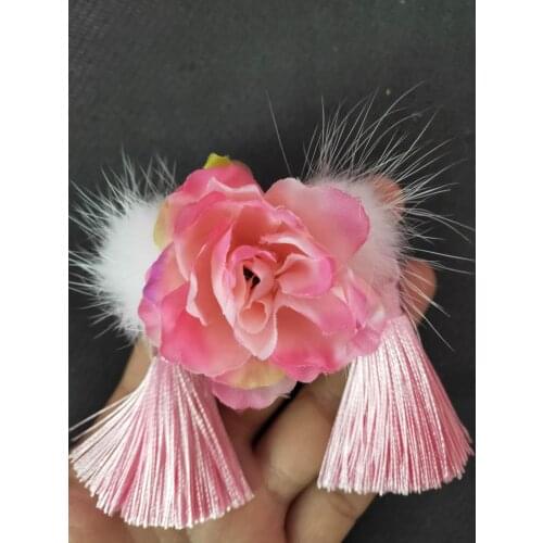 2020 New Flowers Dog Hairpin Pet Cats Tassel hair Clip Child Hair clip Grooming BB Clips Hairpin Accessories