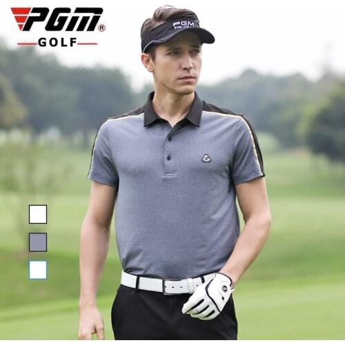 2020 PGM golf apparel summer mens short-sleeved golf T-shirt Breathable and Quick Dry anti-wrinkle fabric sports Shirt tops
