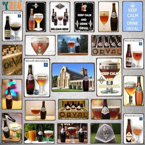 Belgium Beer Vintage Metal Metal Plates For Wall Bar Home Pub Art kitchen Coffee Decor 30X20CM DU-9029B
