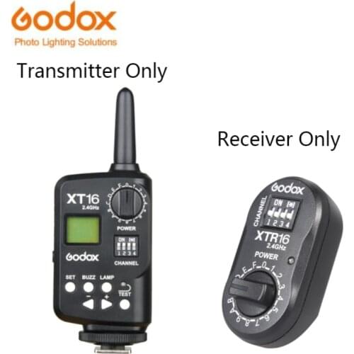 Godox XT-16 XTR16 Set 2.4G Wireless Strobe Flash Trigger for X1C X1N Transmitter Trigger Wistro AD360/DE/QT/DP/QS/GS/GT Series
