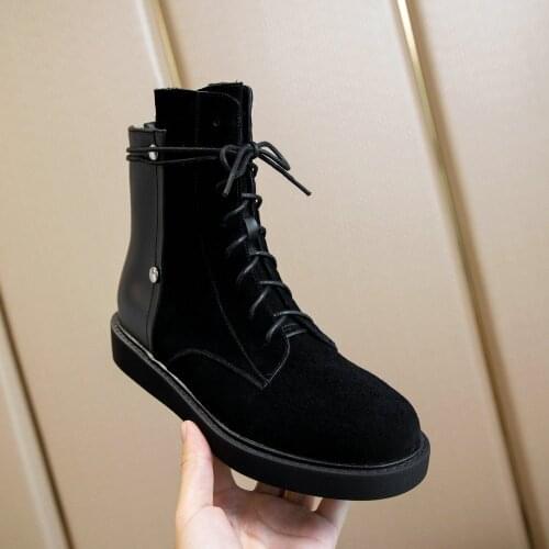 SKLFGXZY Russia Riding boots Female boots Genuine leather black Womens boots Autumn and winter Womens shoes