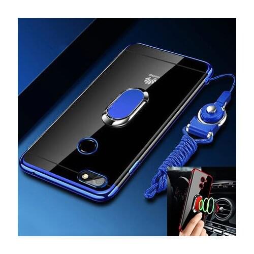 Huawei P Smart Case Cover TPU Silicon Bumper Anti-Shock Soft plating magnet holder Phone Cases Cover For Huawei P Smart Z 2019