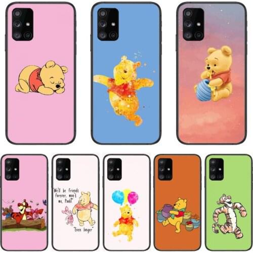 Disney Winnie Bear Phone Case Hull For Samsung Galaxy A 90 50 51 20 71 70 40 30 10 80 E 5G S Black Shell Art Cell Cover