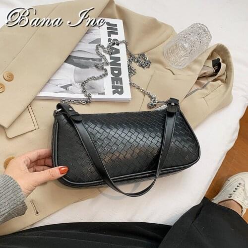 Weaving Design Luxury Womens Famous Brand Small Underarm Bags Female 2021 Fashion PU Leather Shoulder Crossbody Handbags