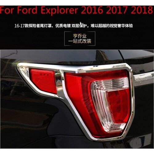 For Ford Explorer 2016 2017 2018 ABS Chrome Front Rear Trunk Headlight Tail Light Lamp Cover Trim Styling Garnish Bezel Molding