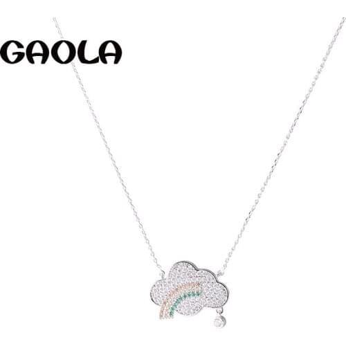 GAOLA Newest Luxury Cubic Zirconia Flower Chain Necklace Party Wedding Jewelry for Women Wedding GLD1149