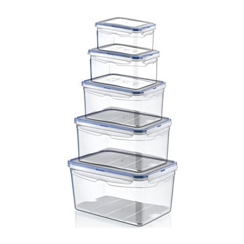 Hobby Life Plastic 5 Li Rectangle Sealed Storage Container (0,7 + 1,3 + 2,4 + 4,5 + 9Lt)