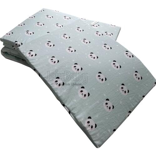 Jaju Baby Handmade, Green Panda Crib Side Protection Special Size, Baby Barrier Set