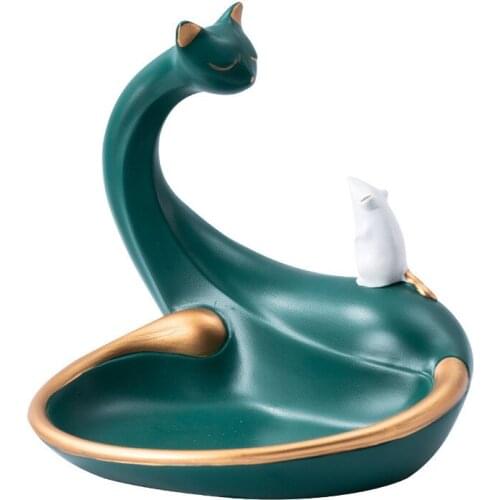 Cool cat Figurine big mouth cat storage box home decoration ornamental resin art sculpture figurines home decor gift decorative