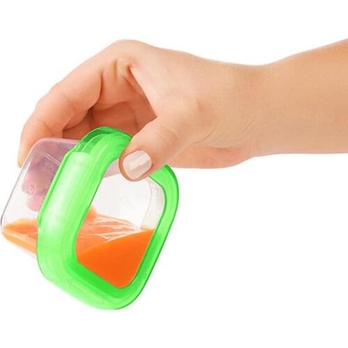 Baby Food Storage Box Multi-functional Green Container With Tightly Sealed Lids Reusable And Safe For Cereals Snacks