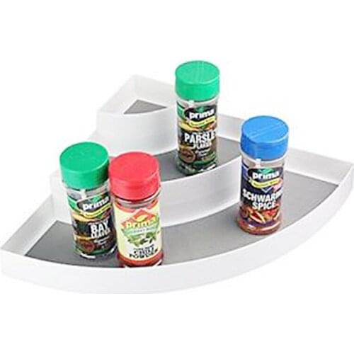 Creative Three-layer Corner Spice Rack PP Seasoning Rack Desktop Storage Shelf Cabinet Organizer