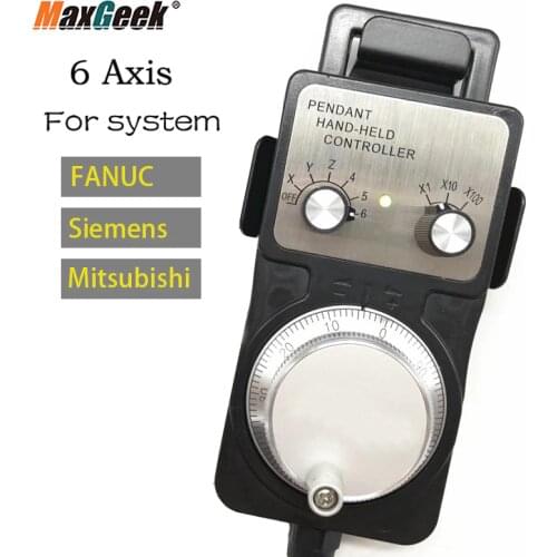 Maxgeek 6 Axis MGP CNC Handwheel Manual Pulse Generator For FANUC Mitsubishi Siemens CNC Machine Tool Engraving