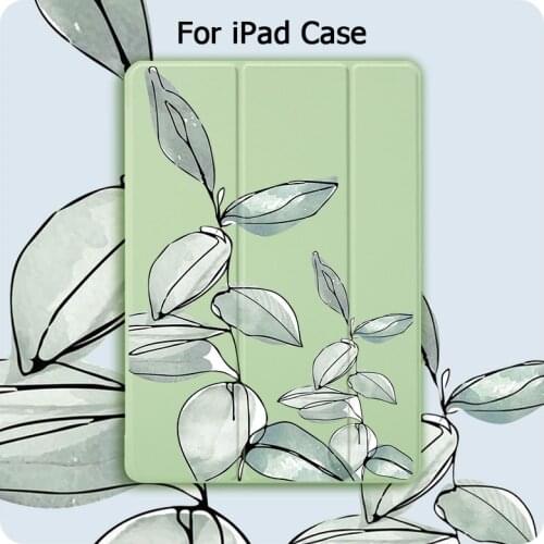 Soft Leaves Magnet Flip Cover For iPad Pro 2020 7th generation Case Air 2 3 4 Case Tablet Folding Case For iPad Mini 5 4 3 2