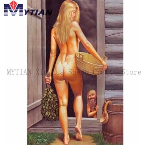 Beautiful Nude Country Lady 5D Diamond Painting Kit Full Drill Square Round Nude Women Picture Mosaic Wall Art Rhinestone Pasted