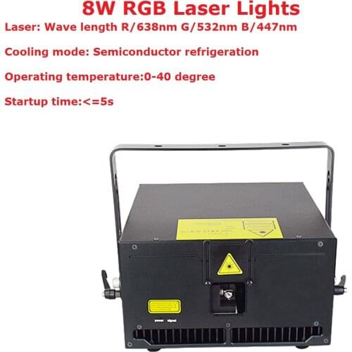 Newest RGB 8W Laser Lights Line Scanner Stage Lighting Effect Projector Professional Stage DJ Lights Dance Bar Disco Show Lights