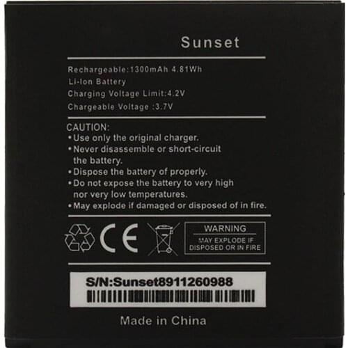 Original antirr Battery For Wiko Sunset 1300mAh 3.7v 4.81wh High Quality Mobile Phone Batteries