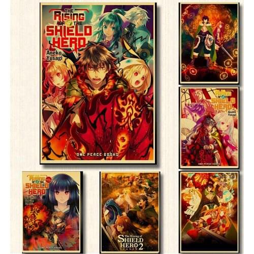 Japanese Anime The Rising Of The Shield Hero Retro Kraft Paper Poster Bedroom Decoration Bar Dorm Cafe Art Wall Picture Deco