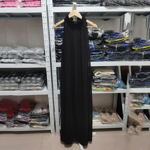 Clearance Hot Sale Black Floor-Length Party Sleeveless Dress QC011