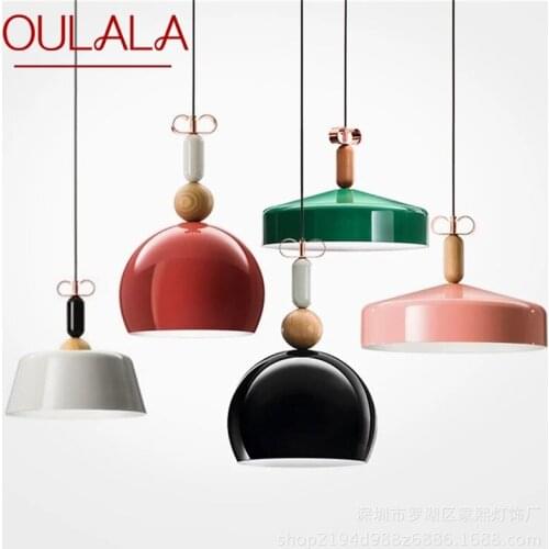 OULALA Colorful Pendant Light Contemporary Simple LED Lamps Fixtures For Home Decorative Dining Room