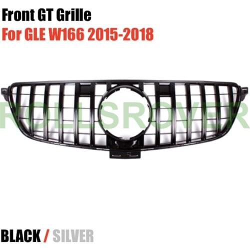 ROLLSROVER Front Bumper GT Grille Grill For GLE W166 Hatchback 2015-2018 Silver Black