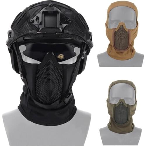 Tactical Airsoft Mask Balaclava Breathable Mesh Headgear Field Hunting Military Paintball BB Gun Shooting Protective Helmet Mask
